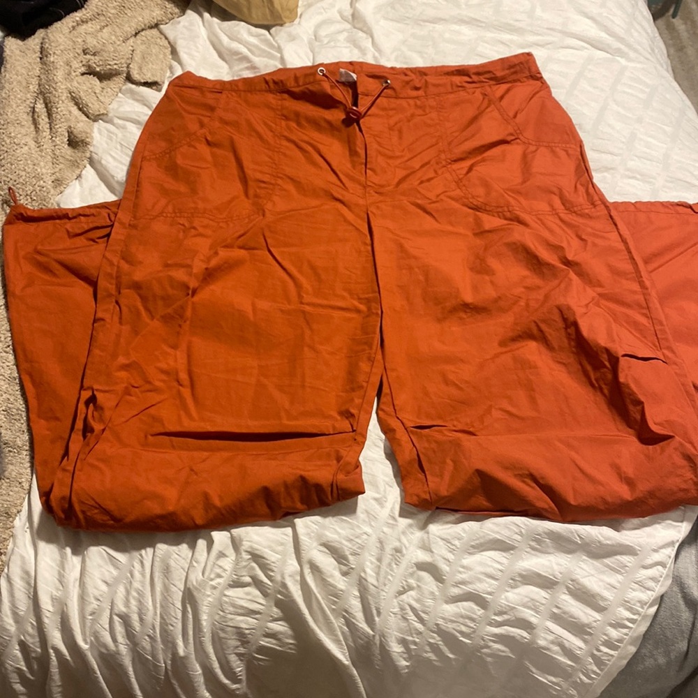 red parachute pants